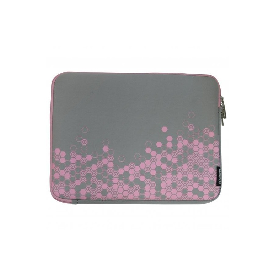 LOGO obal na notebook 12,1", graphic, šedo-růžový z neoprénu