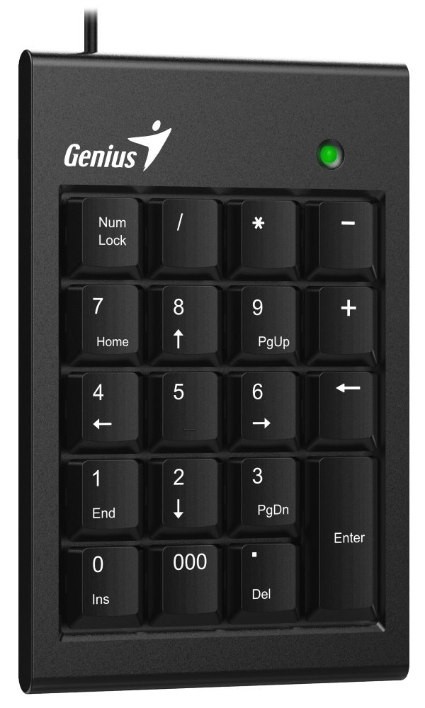 Genius NumPad 100, Klávesnice CZ, numerická, drátová (USB), černá
