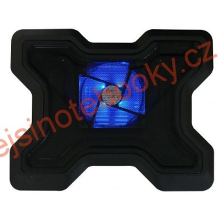 Stojan pod notebook, podsvícený, s větrákem, černý, All New, s 2-portovým USB hu