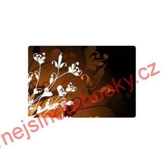 Samolepka 17", abstrakce - hnědý floral, matná, Logo, na notebook